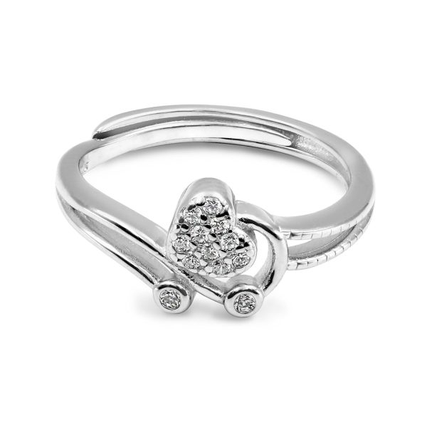 Zarkan Fruit Heart AD Pure Silver Ring For Sale