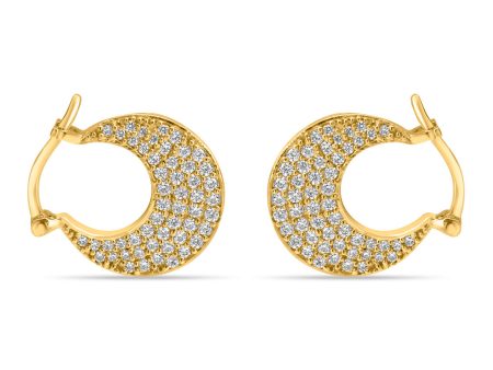 Zarkan Gold Half Moon 925 Silver Small Size Earrings Fashion