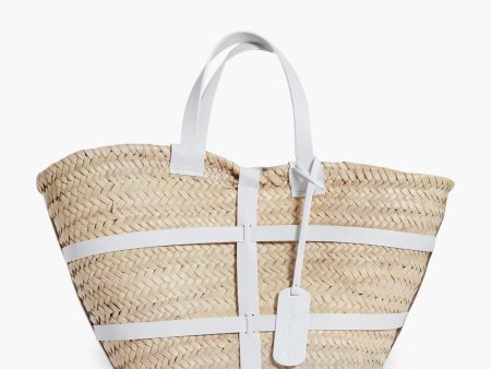 White Greta Straw Tote Online now