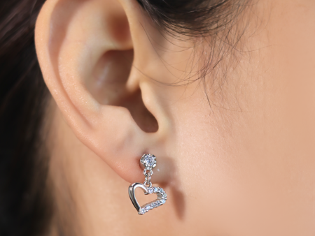 Zarkan Signature Love Silver Drop Studs on Sale