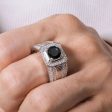 Hallmarked Silver Ring With Black Diamond For Men Online Sale