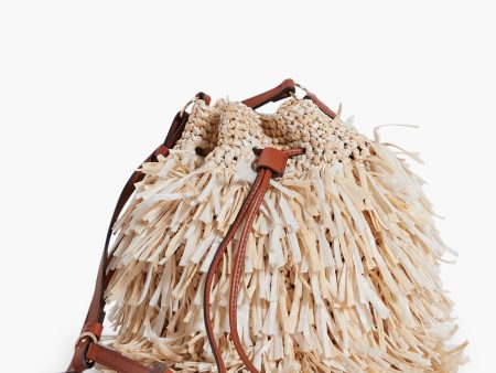 Cream Sierra Gigi Fringe Drawstring Bag Online Sale