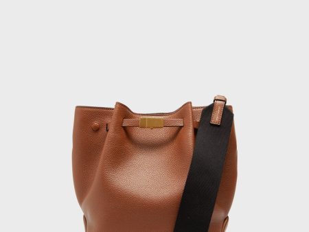 Tan New York Bucket Bag with Webbing Strap Discount