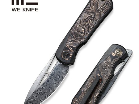 WEKNIFE Baloo Front Flipper & Thumb Hole Knife Titanium & Carbon Fiber Handle (3.31  Damasteel) WE21033-DS1 on Sale