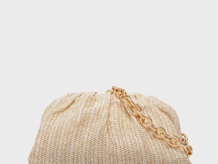 Light Raffia Slouchy Clutch Discount