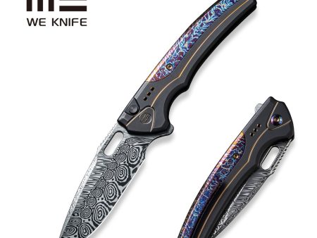 WEKNIFE Exciton Flipper & Thumb Hole & Button Lock Knife Titanium Handle (3.68  Damasteel Blade) WE22038A-DS1 Discount