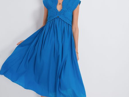 Aqua Camila Pleating Short Sleeve Dress Fashion