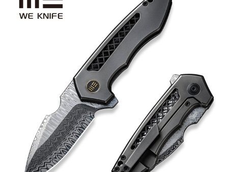 WEKNIFE Harpen Flipper Knife Titanium Handle (2.98  Damasteel Blade) WE23019-DS1 on Sale