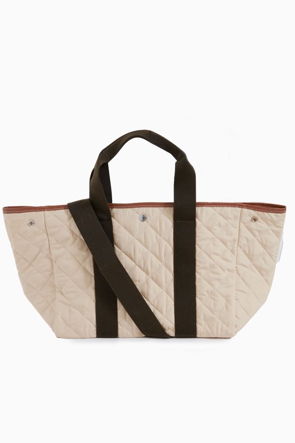 Beige Traversee M Quilted Tote Online Sale