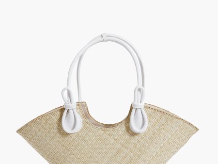 White Natural Medium Novi Tote Discount