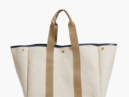 Beige Traversee L Linen Tote Online now