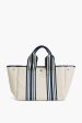 Navy Equestrian Traversee M Linen Tote Discount