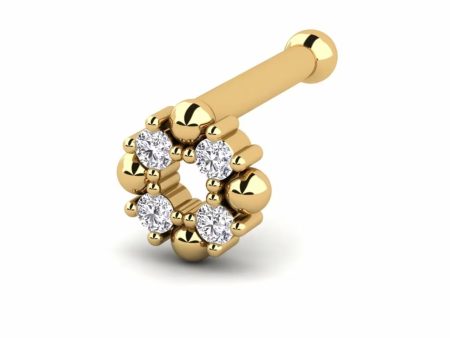 0.02 carats Diamond Nose Screw 18k Gold IGI Certification Supply