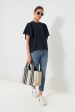 Navy Equestrian Traversee M Linen Tote Discount