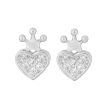 Zarkan Crown Heart Silver Studs Online Hot Sale