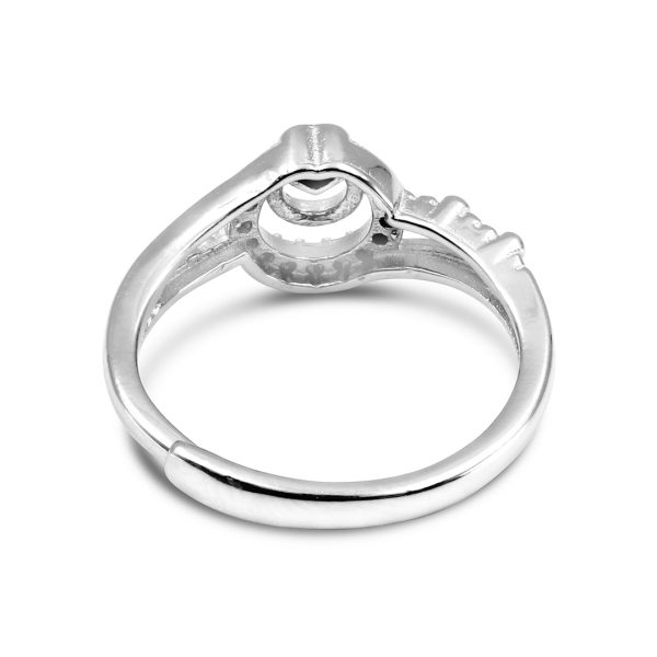 Zarkan Heart Double Loop Pure Silver Ring Online