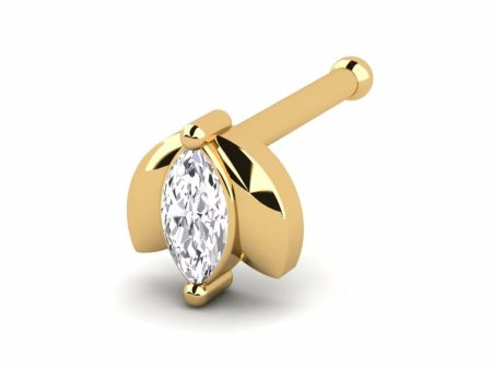 0.022 carats Diamond Nose Screw 18k Gold IGI Certification For Discount