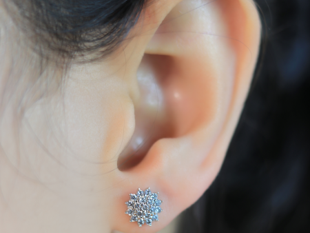 Zarkan Beauty Floral Silver Studs Online now