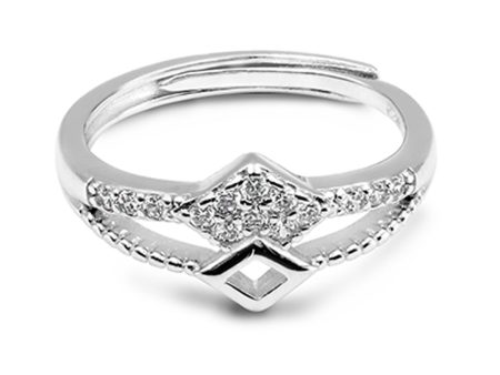 Zarkan Minimal Elegant Zircon Silver Ring For Cheap