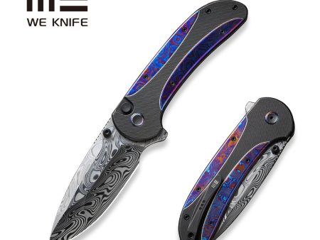 WEKNIFE Zizzit Flipper & Thumb Stud & Button Lock Knife Titanium Handle (3.8  Damasteel Blade) WE23031-DS1 Supply