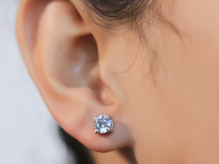 Zarkan Single Zircon Silver Studs Online Sale