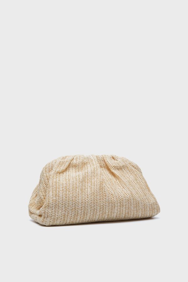 Light Raffia Slouchy Clutch Discount