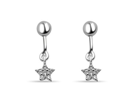 Zarkan 925 Silver Barbell Star Dangle Earrings Cheap