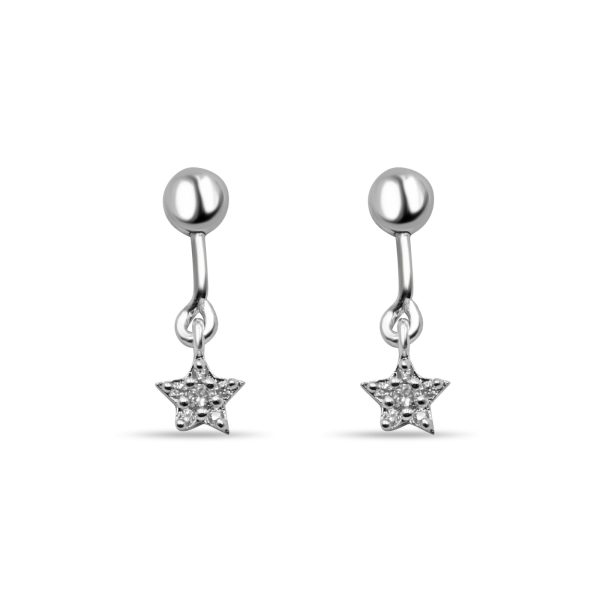 Zarkan 925 Silver Barbell Star Dangle Earrings Cheap