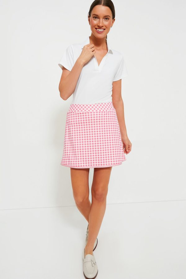 White Short Sleeve Caroline Polo Hot on Sale