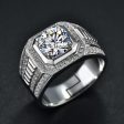 Hallmarked Elegant Silver Ring With Classic Diamond For Men Online