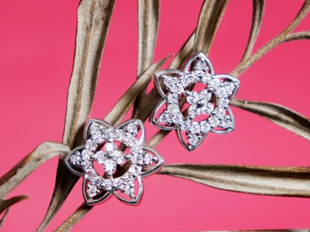 Zarkan Floral Heart Silver Studs Online Hot Sale