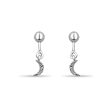 Zarkan 925 Silver Barbell Hanging Half Moon Earrings on Sale