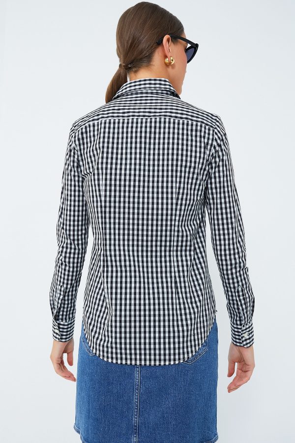 Black Gingham Long Sleeve Icon Shirt Online Hot Sale