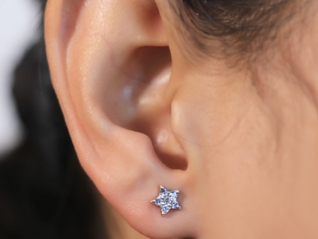 Zarkan Silver Star Studs For Cheap