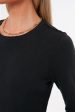 Black Modern Slub Long Sleeve Tee Hot on Sale