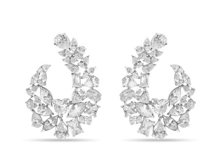 Zarkan 925 Silver Cluster Zirconia Earring Online