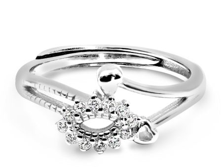 Zarkan Stylish My Love Eye Silver Ring For Cheap