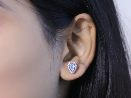 Zarkan Water Drop Silver Studs Supply