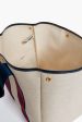 Navy and Red Equestrian Traversee L Linen Tote Hot on Sale