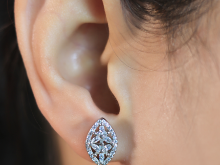 Zarkan Dual Butterfly Style Silver Studs Online Sale