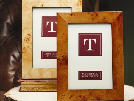 Dark Brown Burled Wood 4x6 Picture Frame For Cheap