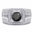 Hallmarked Silver Ring With Black Diamond For Men Online Sale