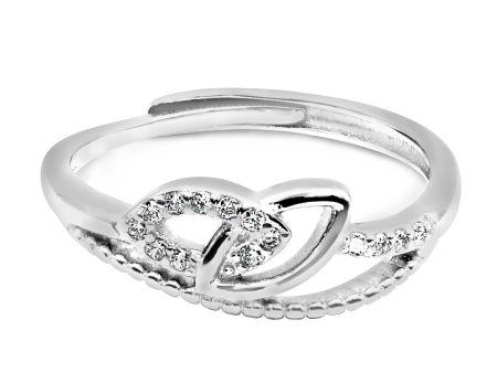 Zarkan Pure Silver Love Chain Ring Supply