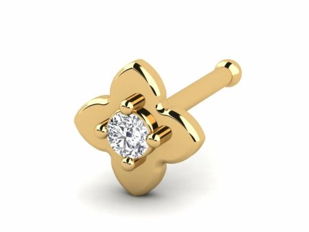 0.015 carats Diamond Nose Screw 18k Gold IGI Certification Supply