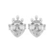 Zarkan Crown Heart Silver Studs Online Hot Sale