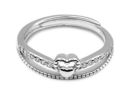 Zarkan Crown Heart Sterling Silver Ring Cheap