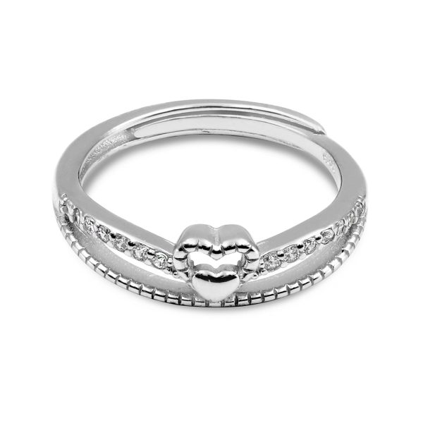 Zarkan Crown Heart Sterling Silver Ring Cheap