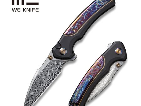 WEKNIFE Ziffius Flipper & Thumb Stud & Button Lock Knife Titanium Handle (3.7  Damasteel Blade) WE22024D-DS1 For Discount