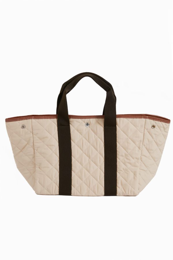 Beige Traversee M Quilted Tote Online Sale