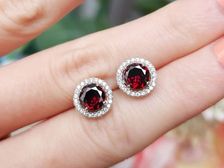 Zarkan Red Delight Dot Silver Earring Sale